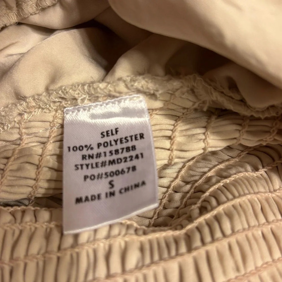 Mable Cream Square Neck Ruched Long Sleeve Bodycon Mini Dress Size Small - Picture 7 of 9